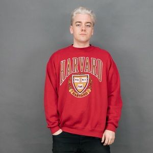 Vintage red yellow Harvard crewneck sweater 🏵